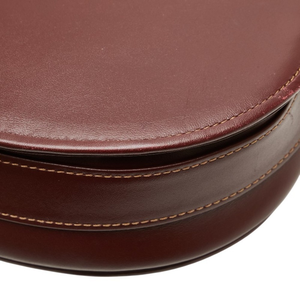 Cartier Must Line Crossbody Shoulder Bag Wine Red Bordeaux Leather Women's - Picture 6 of 10